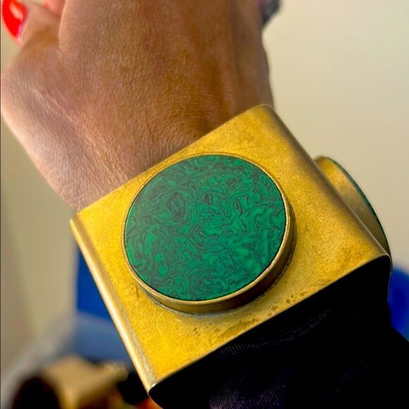 Other - RARE Martha Sturdy Avant Garde Bracelet with large green cabochons.